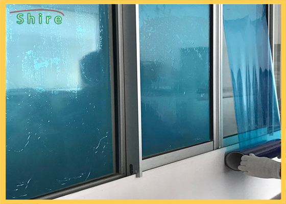 Tearable Blue Color Window Glass Protection Film , Temporary Protection Film